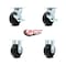 Service Caster 5 Inch Polyolefin Caster Set with Ball Bearings 2 Brakes 2 Rigid SCC-30CS520-POB-TLB-2-R520-2 - alternate 2